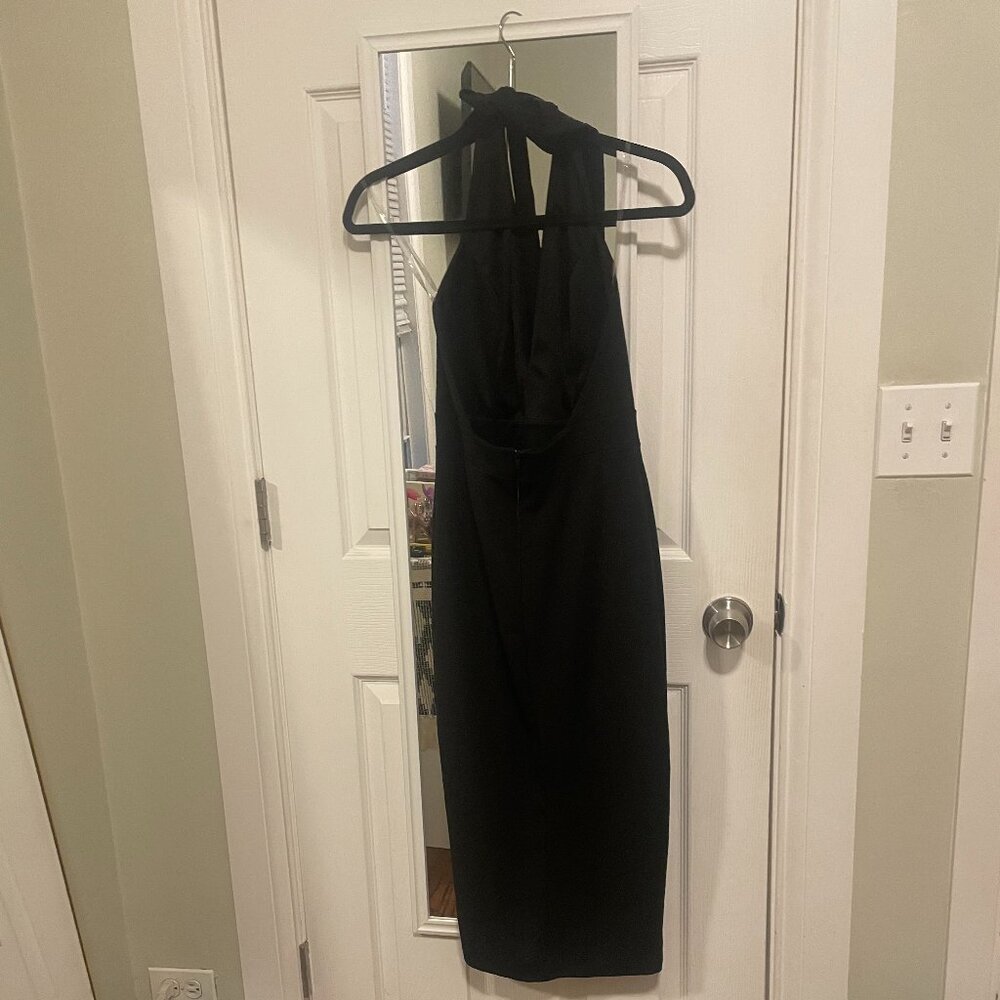 Black Halter Midi Dress